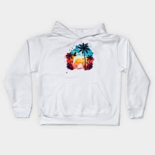 Caribbean Sunset Landscape Kids Hoodie